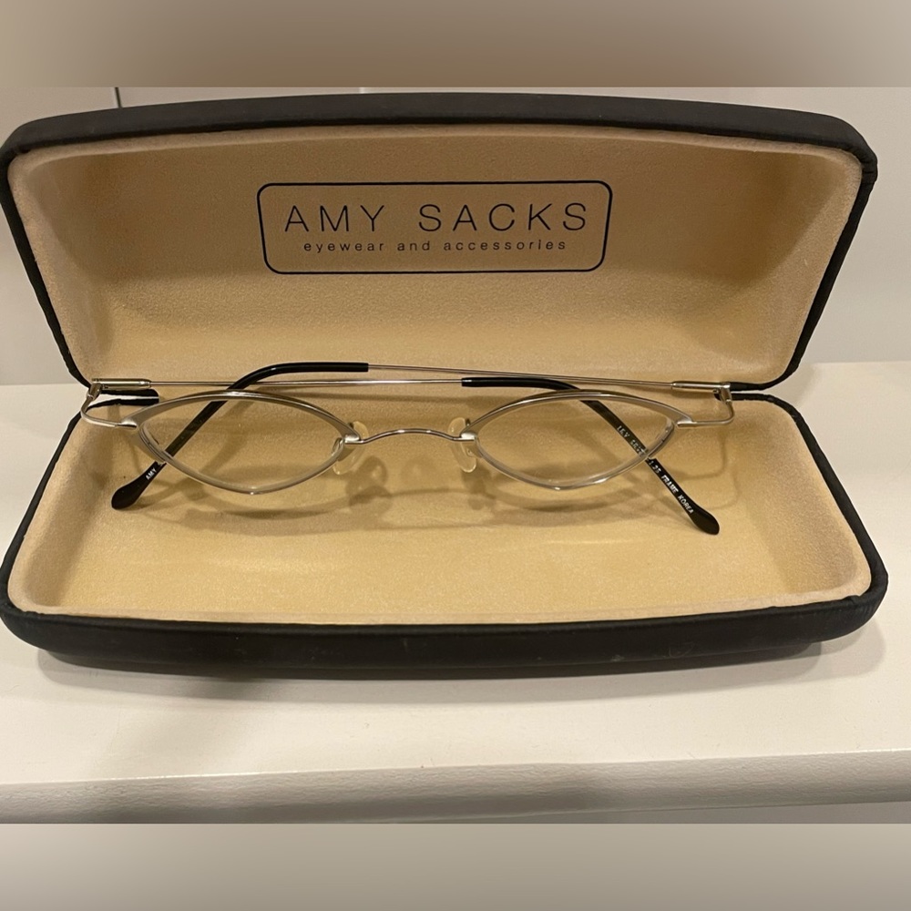 Amy Sacks NIB silver wire frame readers +1.25